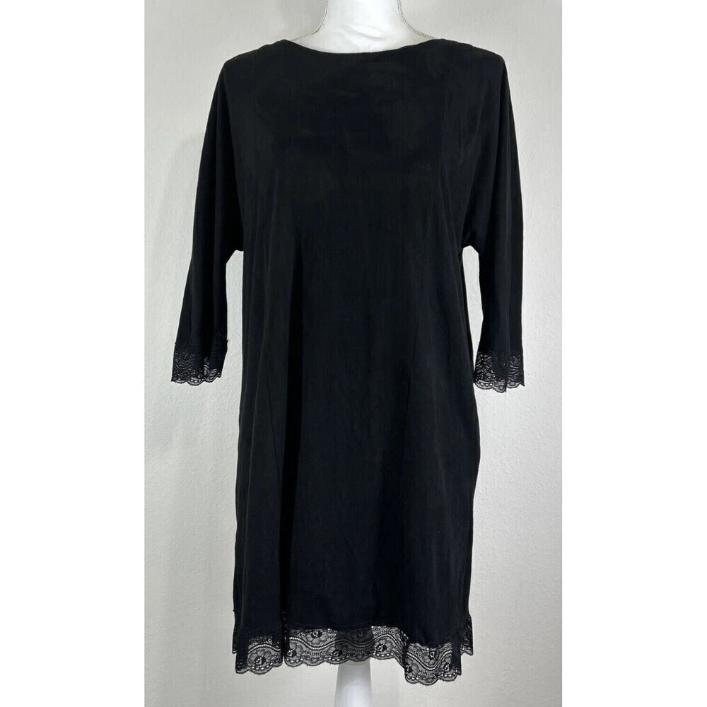 ZARA Basic A-Line Mini Black Lace Dress Size Medium